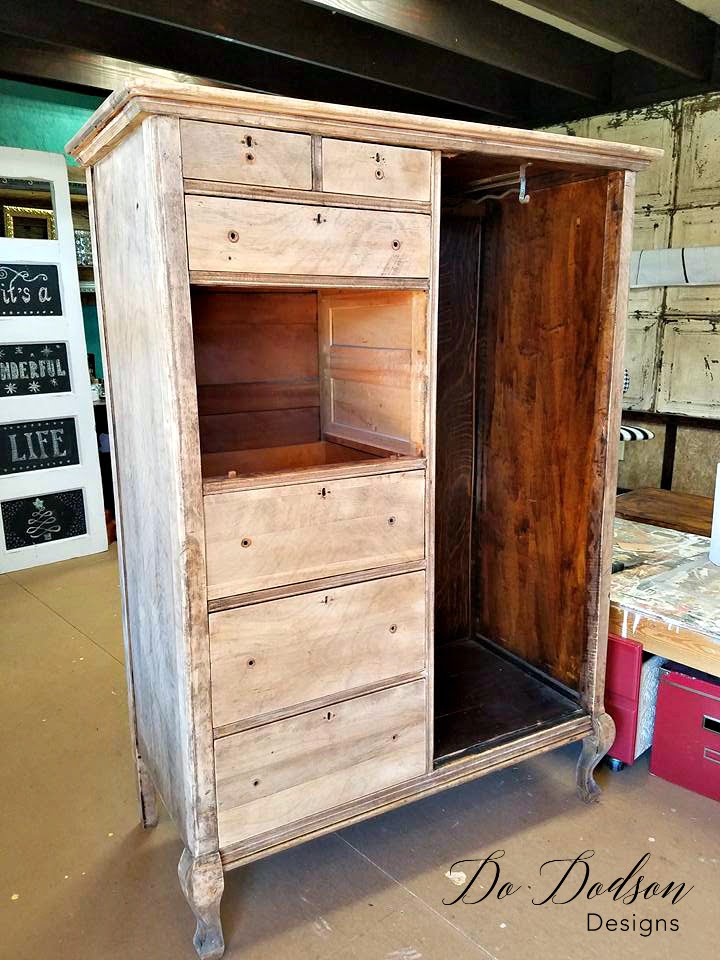 Raw Wood Furniture Farmhouse Style Armoire Makover Do Dodson Designs