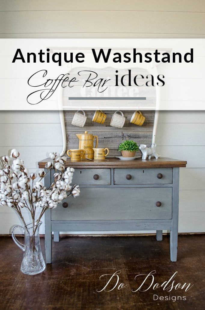 Antique Washstand - Easy DIY Coffee Bar