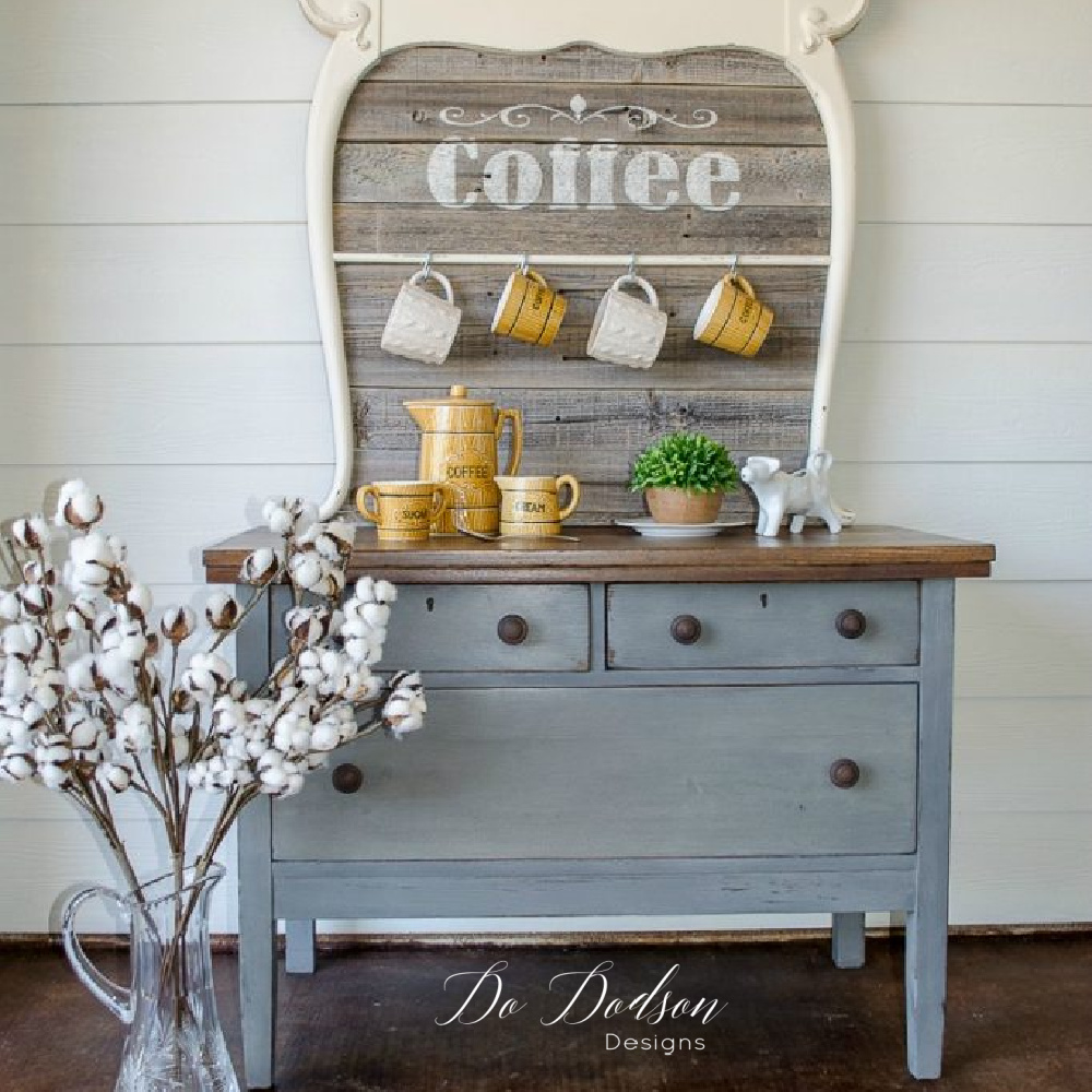 antique washstand coffee bar