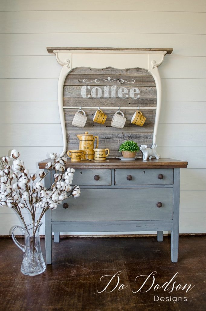 How to flip a towel harp a functional coffee bar. Cutest idea ever!