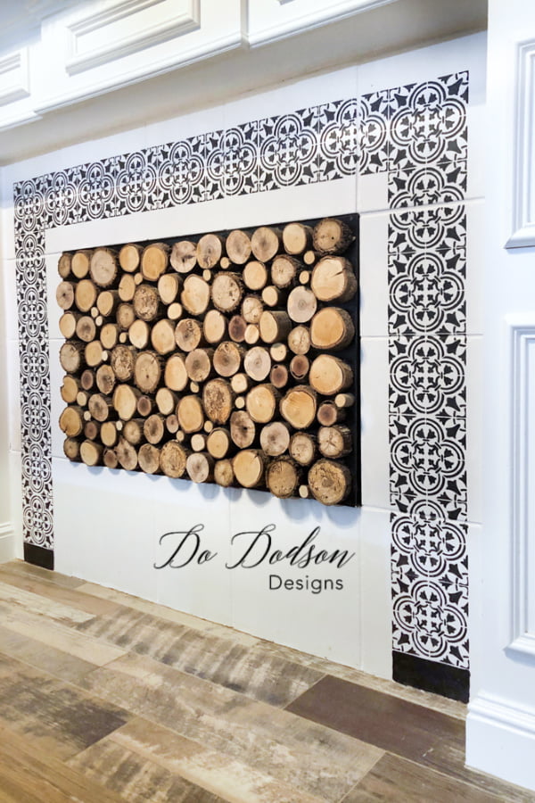 Easy DIY Wood Slice Fireplace Cover Idea Do Dodson Designs