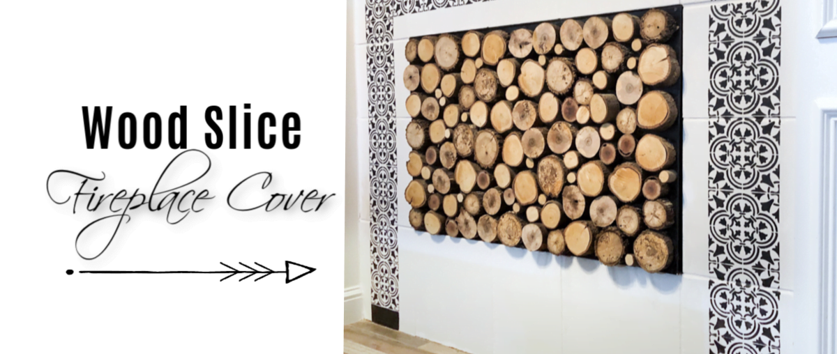 Easy DIY Wood Slice Fireplace Cover Idea