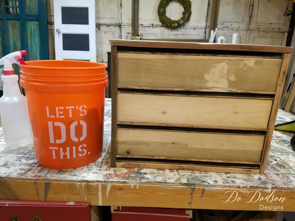 Veneer Removal on a Dixie Nightstand / Painted Furniture Makeover