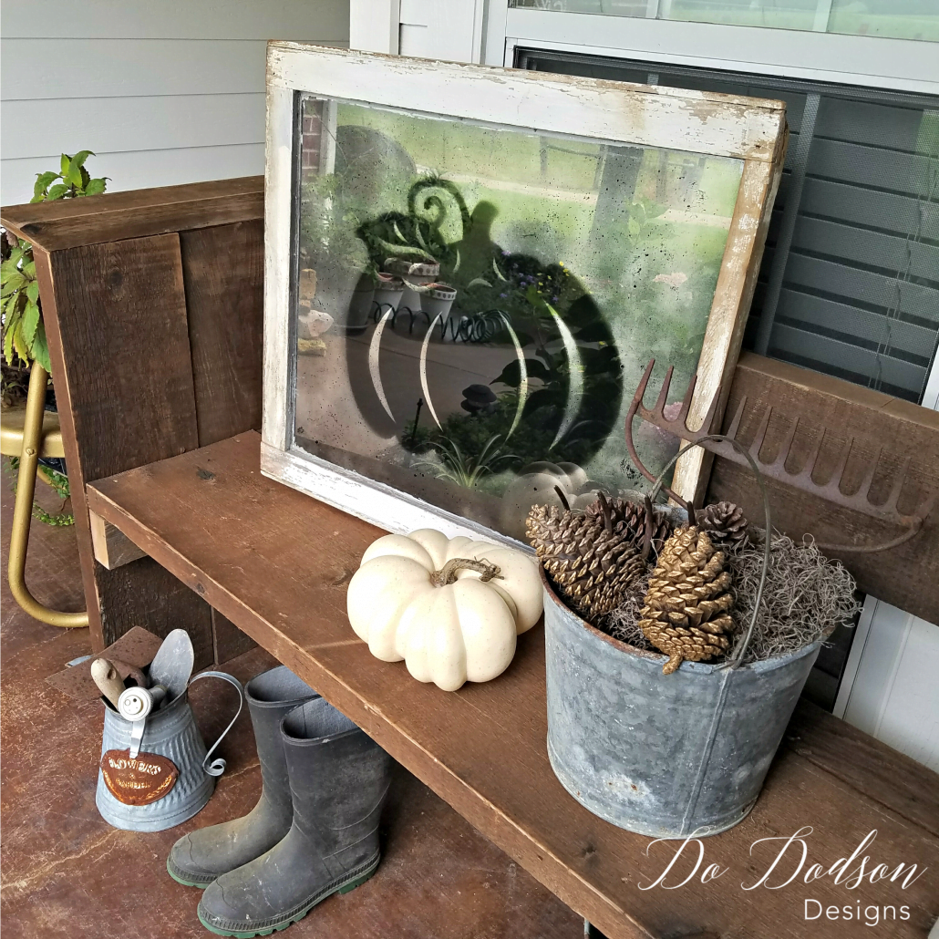 I love how I created fall decor with this re-purposed window.