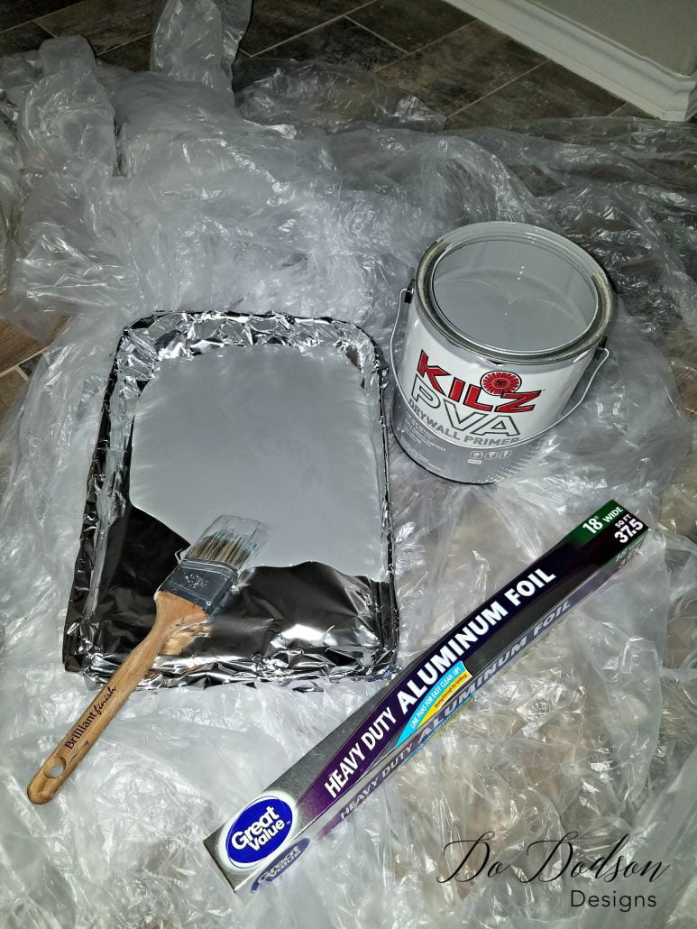 The wall was primed before applying chalkboard paint to the wall.