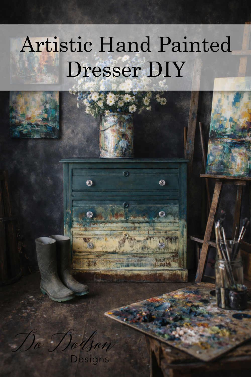 Artistic Hand-Painted Furniture (DIY Dresser Makeover)