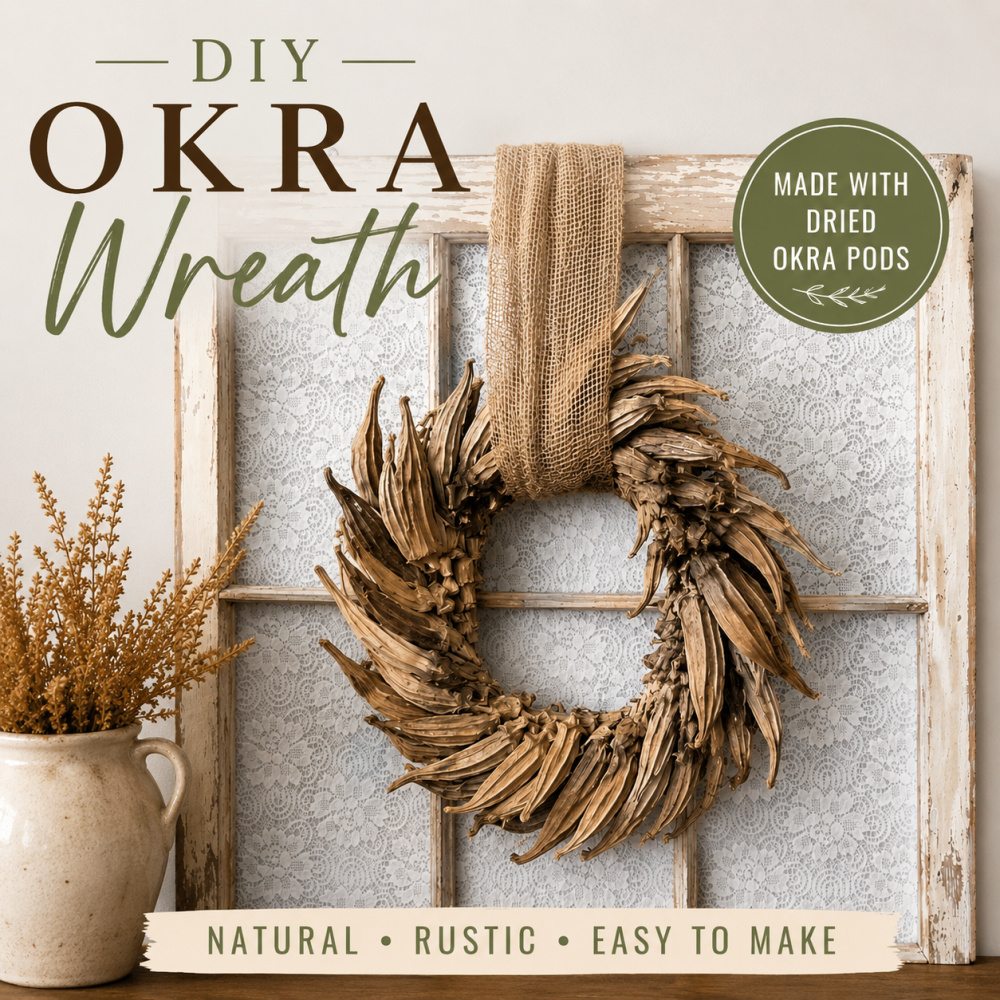 How To Make A Fall Wreath With Dried Okra Pods