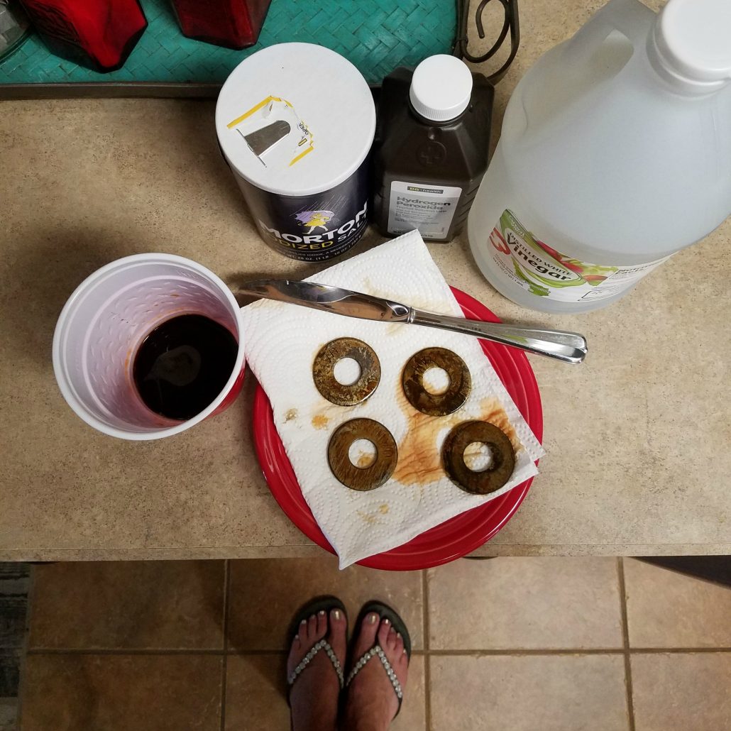 How to rust galvanized washers to make wooden tags. #woodentags