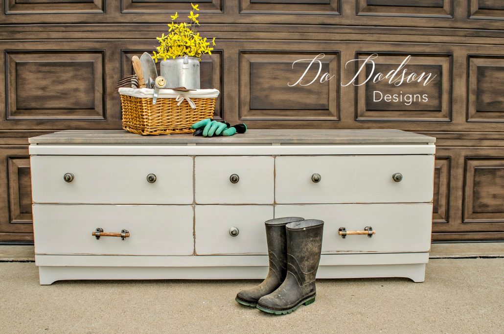 Wood Dresser Flipped Into A Bench