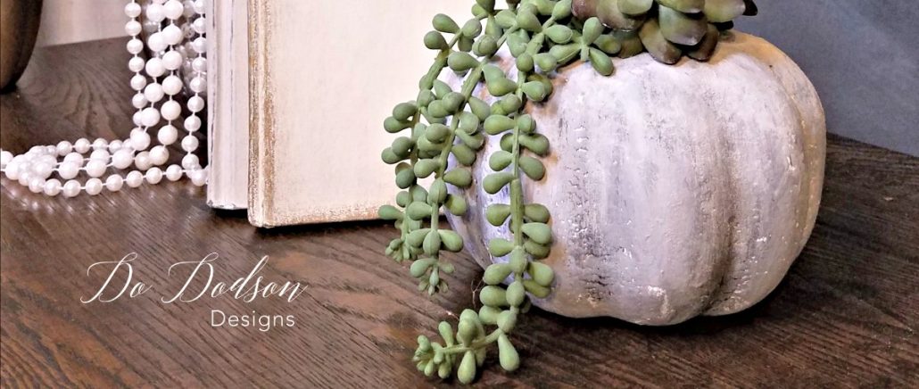 DIY Faux Concrete Dollar Tree Pumpkin