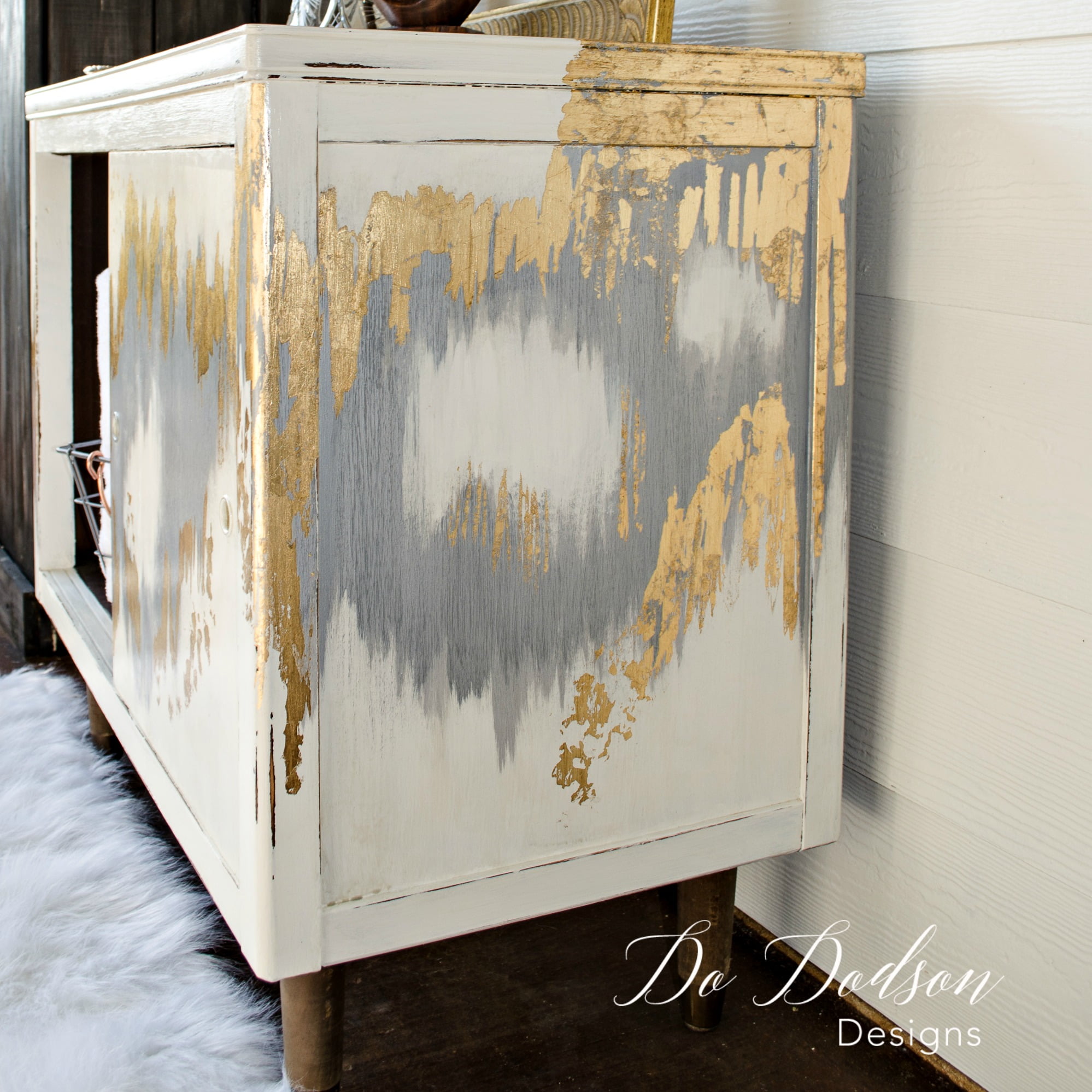 How to Add Gold Leaf to Chalk Paint Furniture - Let's Paint Furniture!