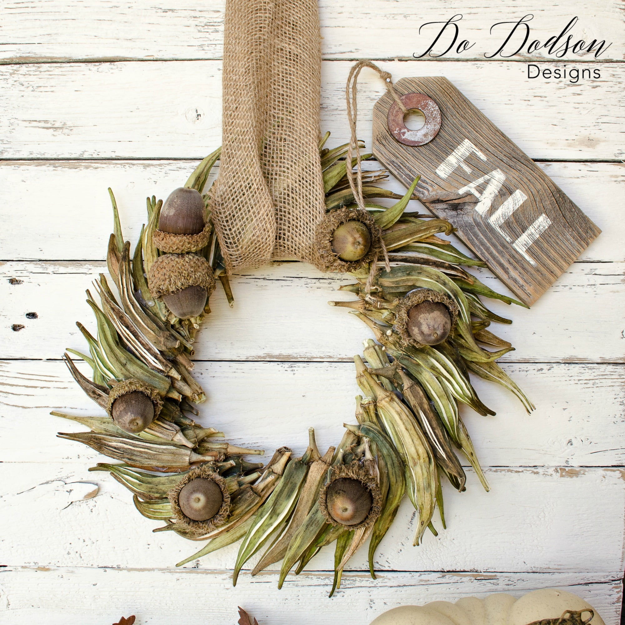 How To Make A Fall Wreath Made Out Of Dried Okra