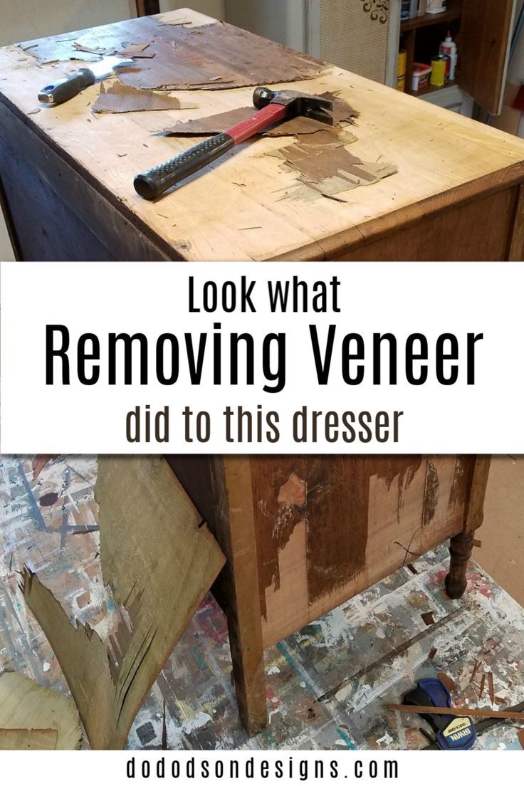 Look What Removing Veneer Did To This Wood Dresser
