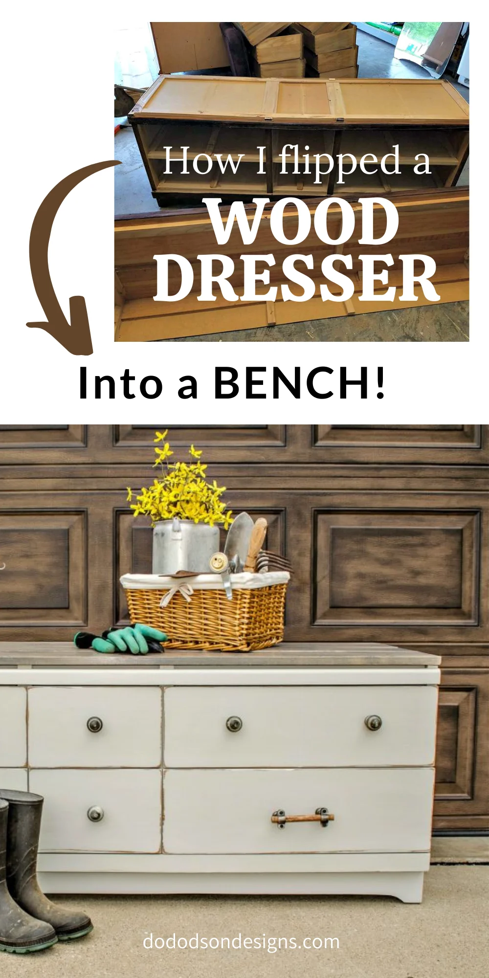 How To Make A Wood Dresser Into A Bench