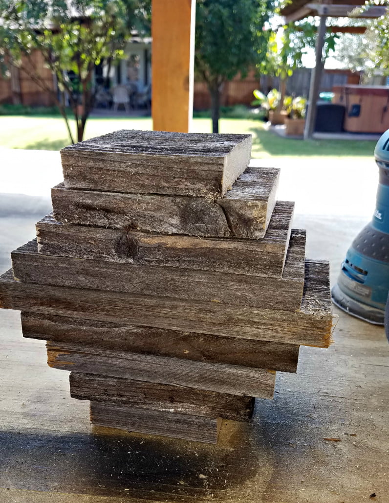 You'll want to sand the fence pickets before assembling your wooden pumpkins.