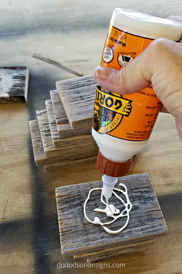 Secure the wood pieces together with wood glue.