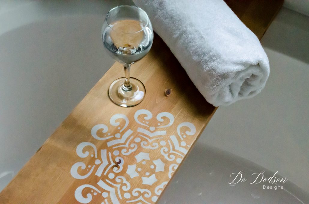 DIY Wood Bathtub Caddy Tray