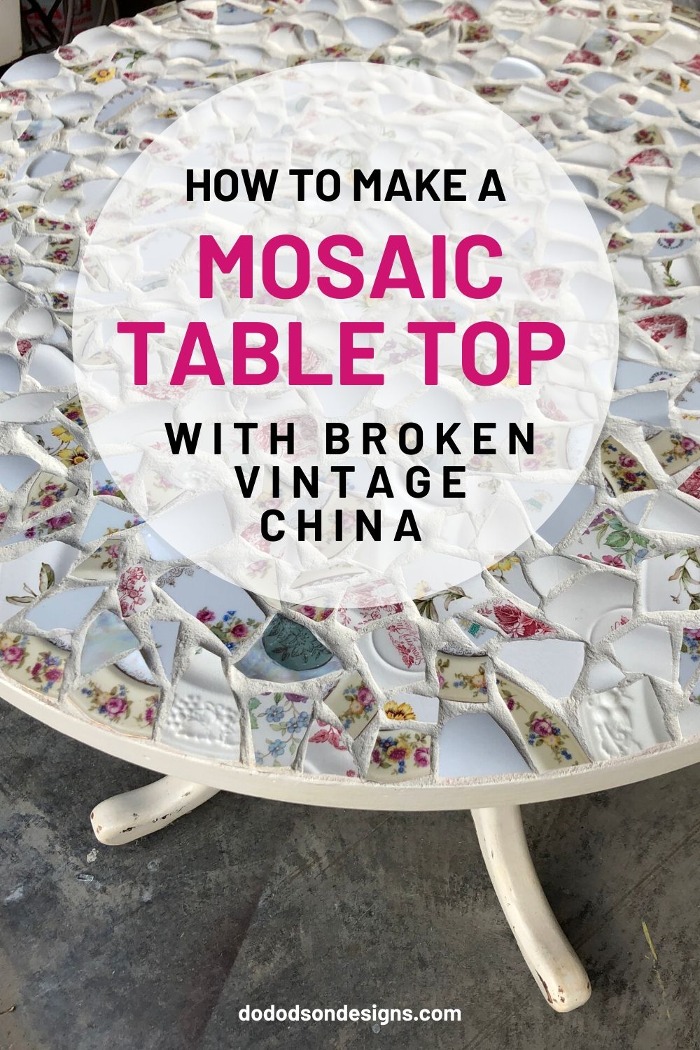 How To Make A Mosaic Table From Grandma\'s China