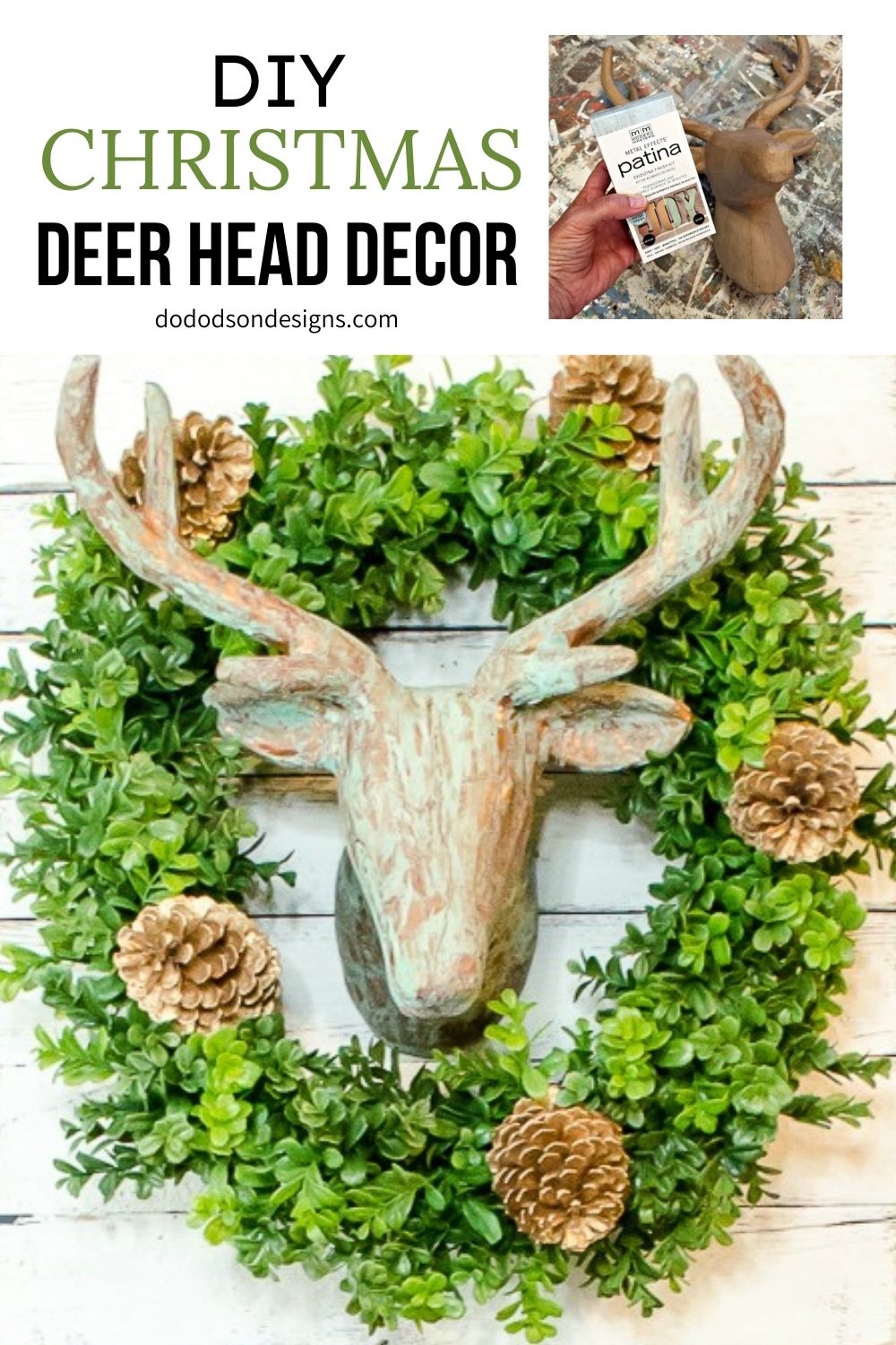 DIY Copper Patina Deer Head Decor