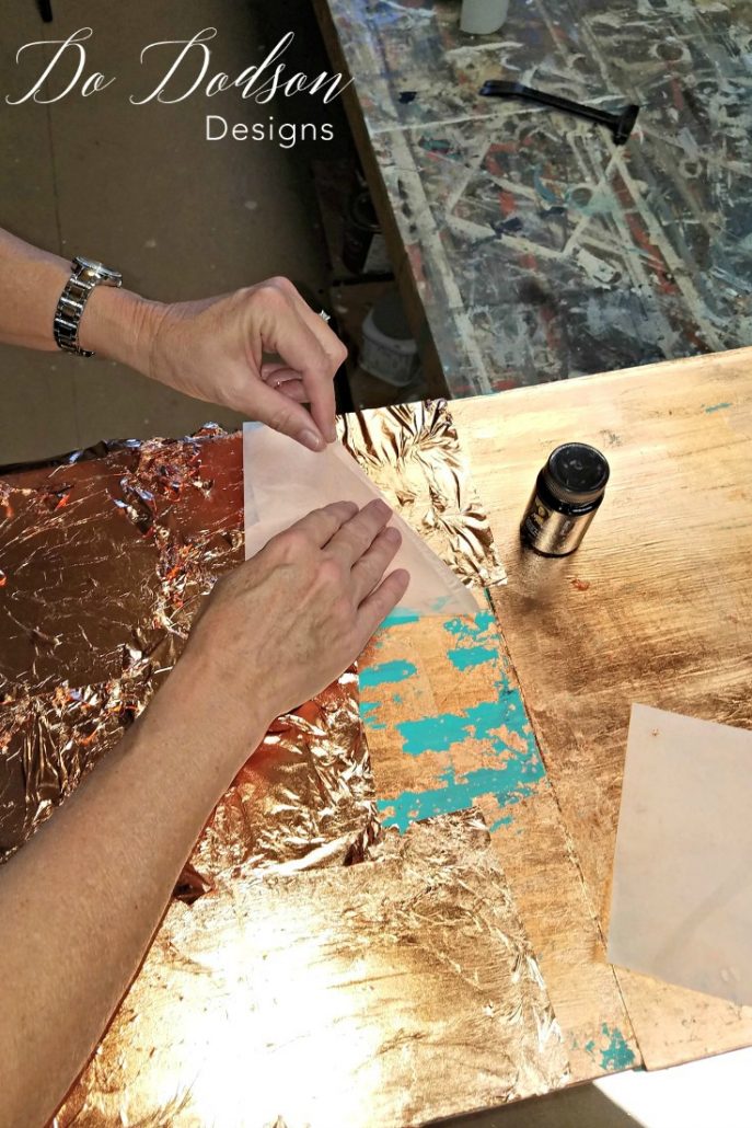 You won't believe the transformation this mini bar got with gold leafing.