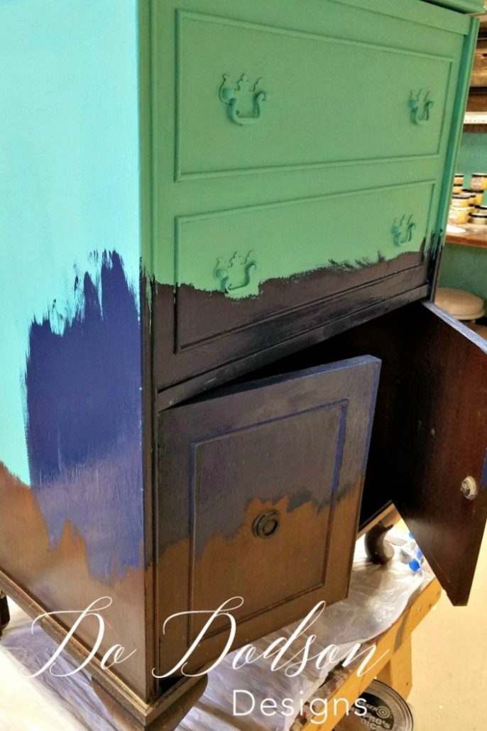 Forget Paint, Try Copper Leaf Finish On Your Furniture. You won't believe the transformation this mini bar got!
