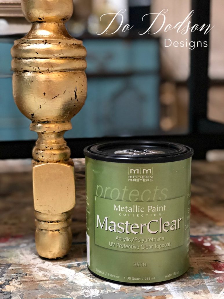 Sealing the gold leaf will keep it from oxidizing and losing it's shine on your painted furniture.