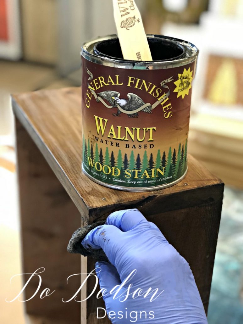 I LOVE a dark stain on wood and this color will really pop when I add my lighter color decor in them.