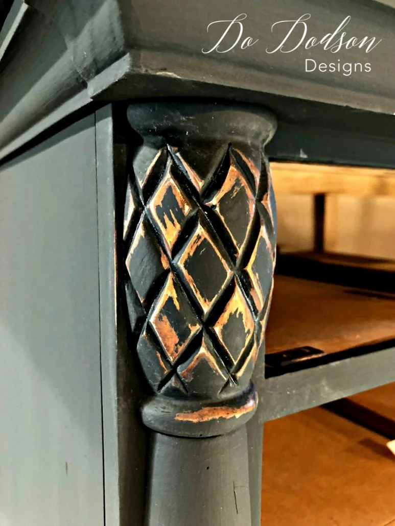 How to wet distress a dresser using chalk mineral paint.