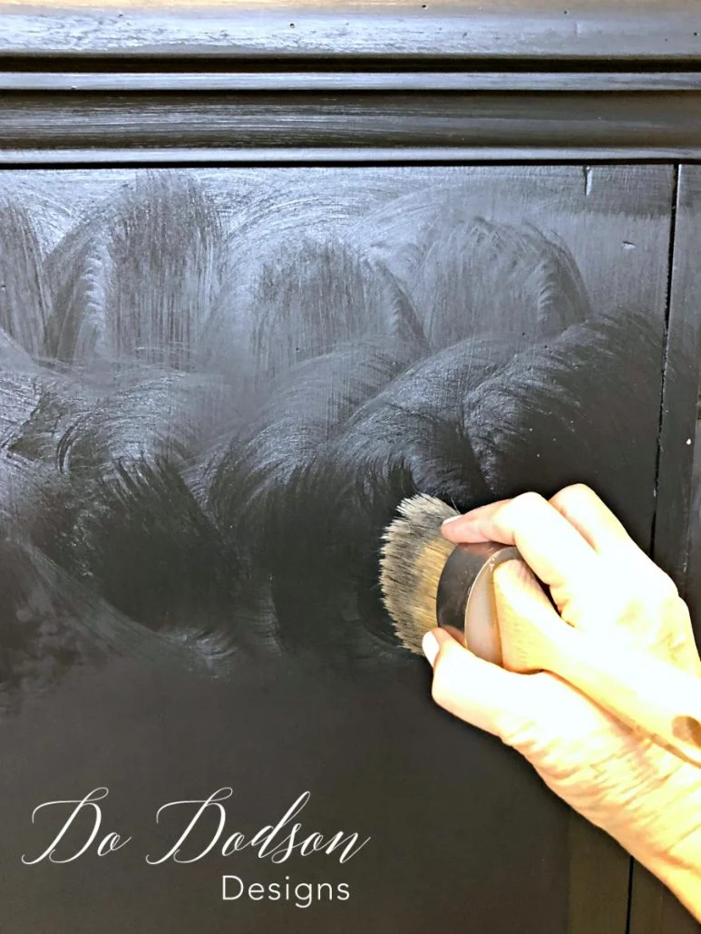 How to apply DIY black wax to a distressed dresser for a gorgeous streak free finish!