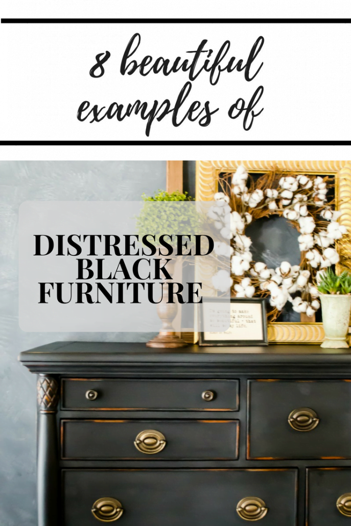 Distressed Black Dresser