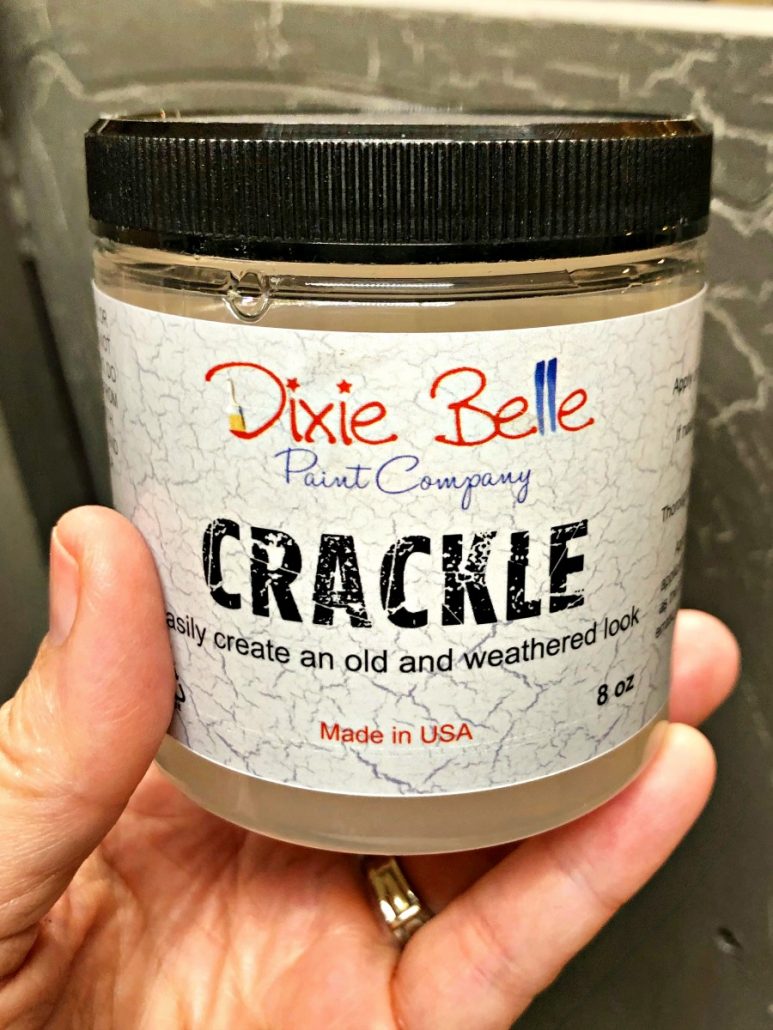 Crackle by Dixie Belle Paint Company - I used this product to add age to my grey sideboard. 