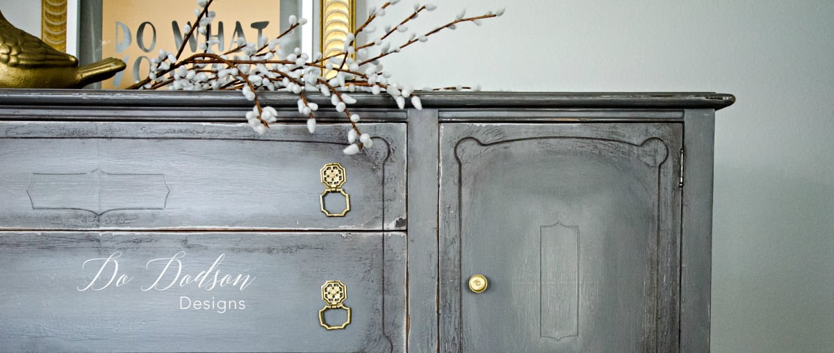 Eye Catching Grey Sideboard That Will Change Your Mind About Paint #dododsondesigns #greysideboard