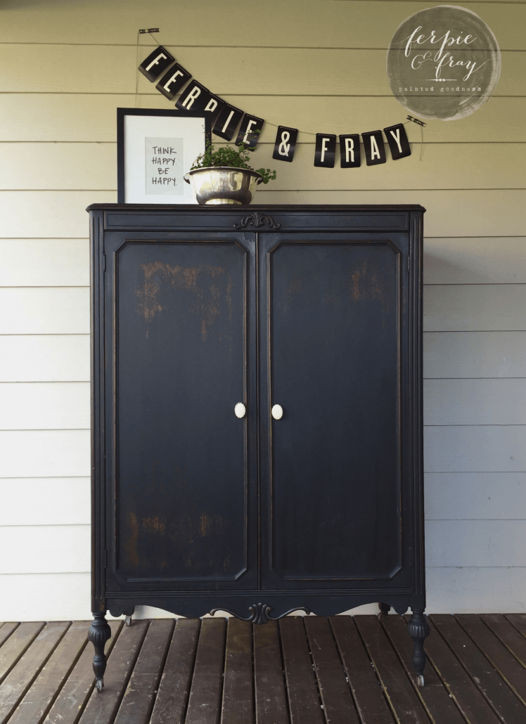 Black Armoire Makeover