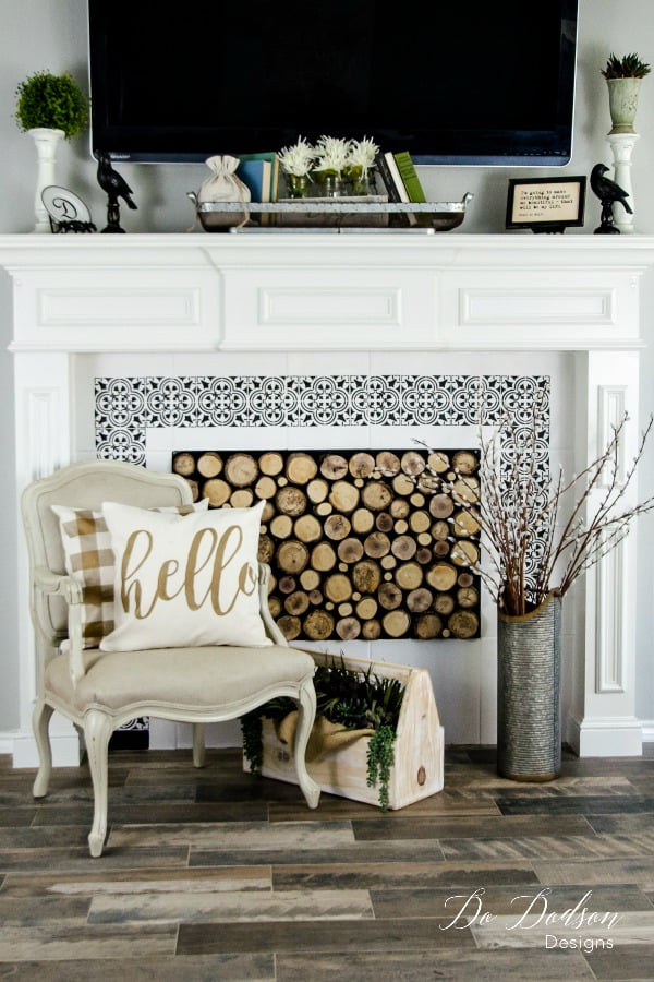 I hope you enjoyed my post on how to paint tiles around your furniture. It was a lot of fun to see the transformation.