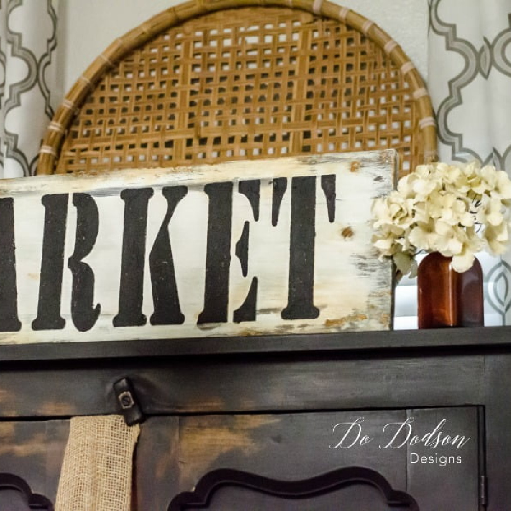 How I Made A Wood Farmhouse Market Sign Look Like Metal