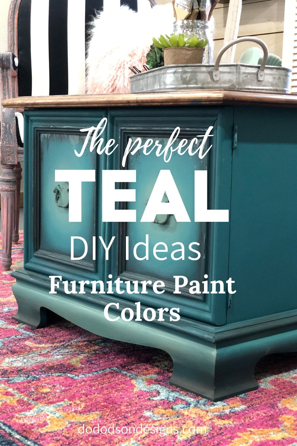 How I Got The Perfect Teal Mixing Furniture Paint Colors