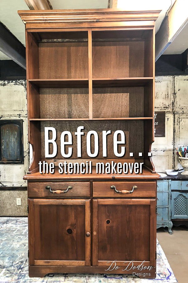 Sometimes you have to customize stencils to fit on your furniture projects. This one worked out so well with the raised stenciling.