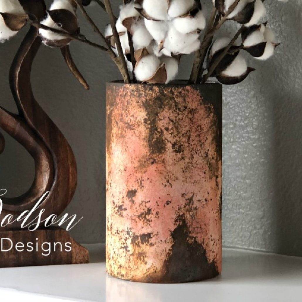 Look What Adding Rust Paint Did To These Glass Vases! #dododsondesigns #rustpaint #rusteffectpaint #paintedglass #bestpaintforglass #glasspaintingdesigns
