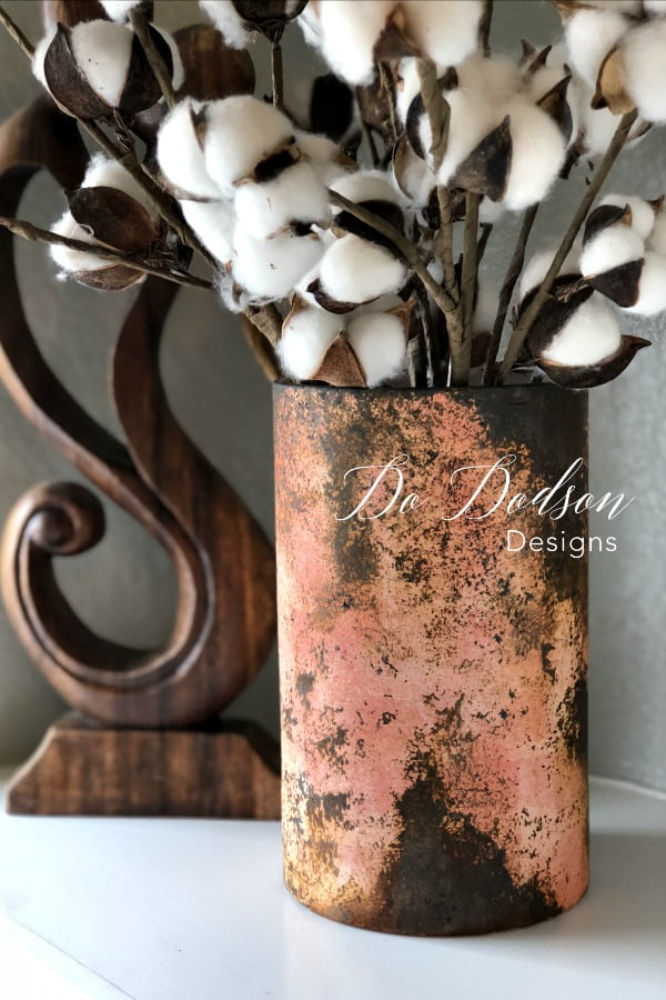 Look What Adding Rust Paint Did To This Glass Vase!