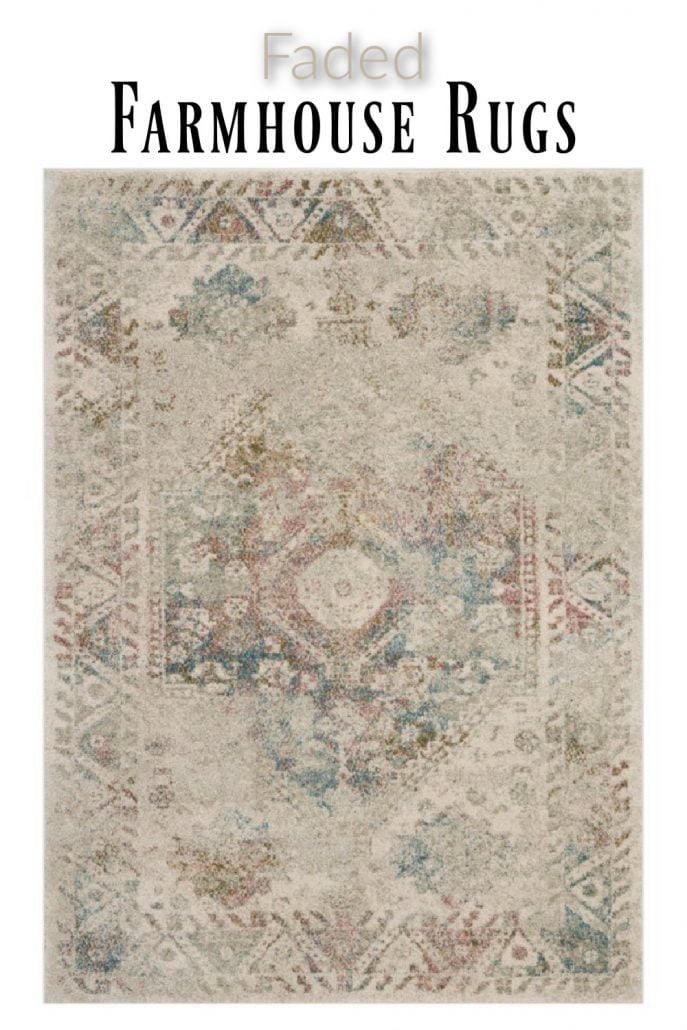 Do you like the faded rug look? Me too! This creamy bordered farmhouse area rug may be a winner!