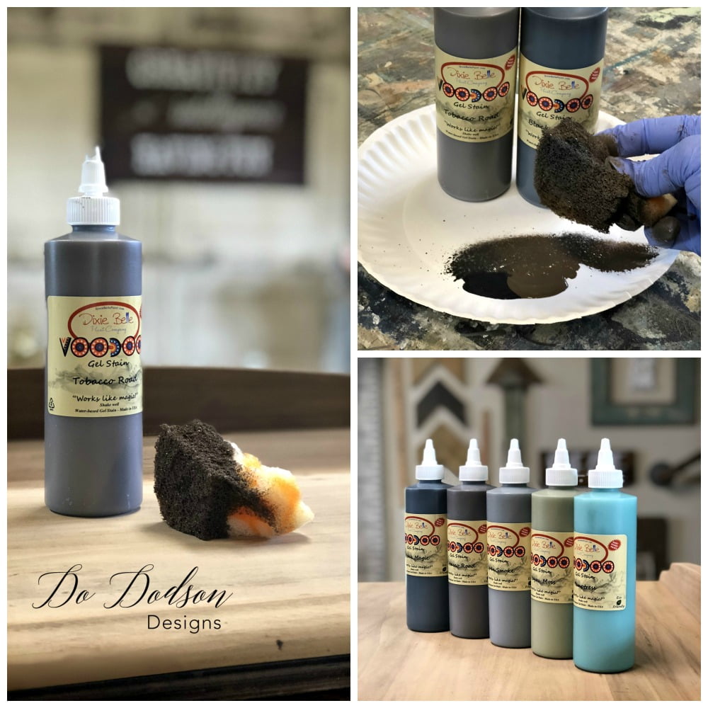 Water based VooDoo Gel Stain was the perfect option to stain the beautiful wood on my thrift furniture find.