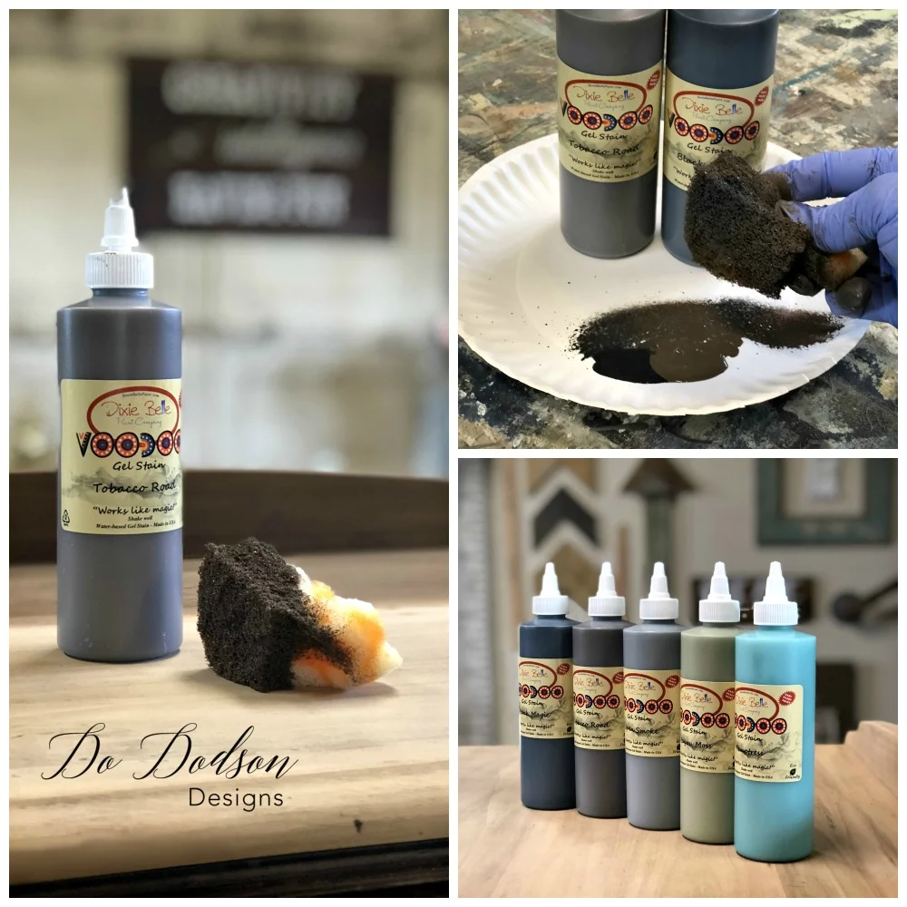 Water based VooDoo Gel Stain was the perfect option to stain the beautiful wood on my thrift furniture find.