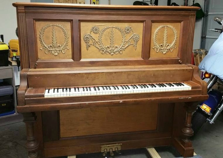 This piano is getting a makeover with grey chalk paint. This should be fun but I'm up for the challenge.