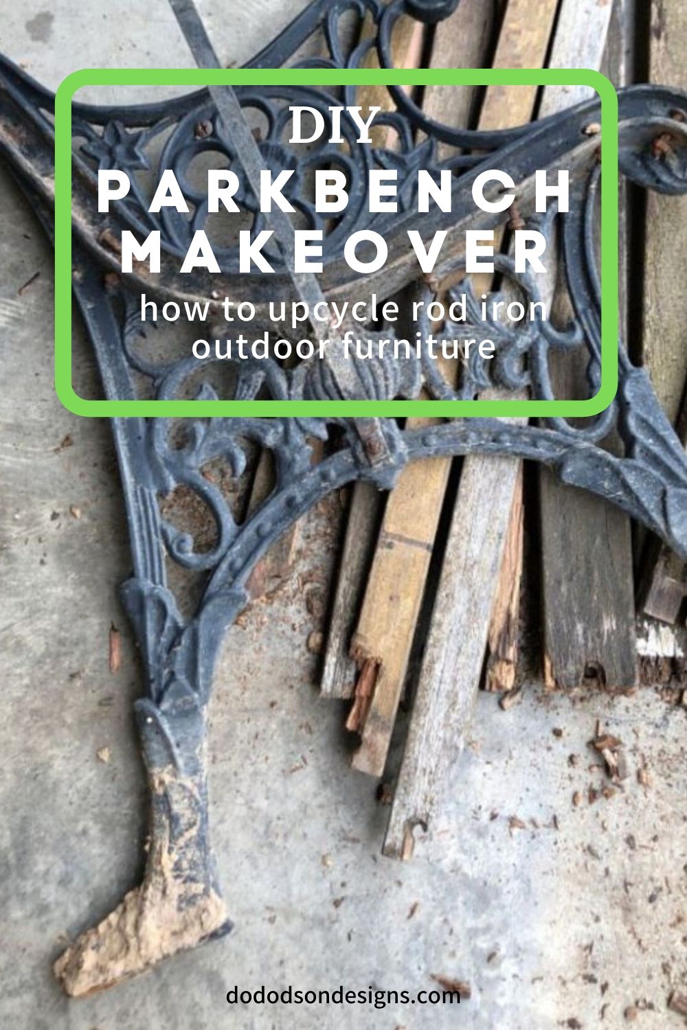 Park Bench Makeover-Upcycling Wrought Iron Outdoor Furniture