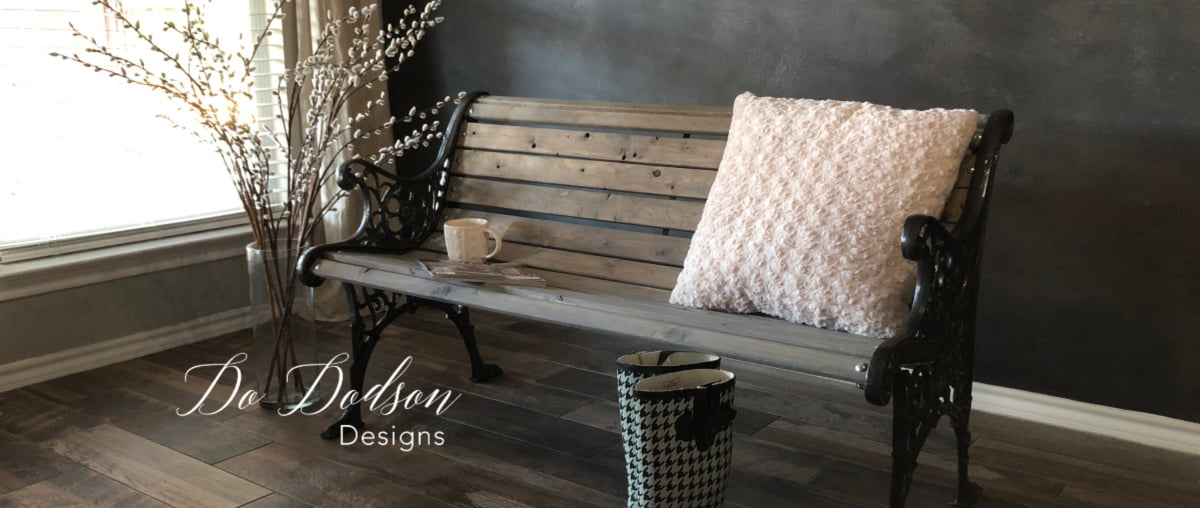 Park Bench Makeover-Upcycling Wrought Iron Outdoor Furniture