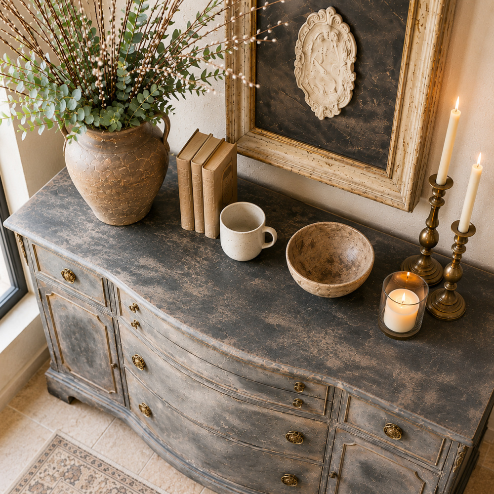Old World Furniture Makeover With a Layered Paint Finish