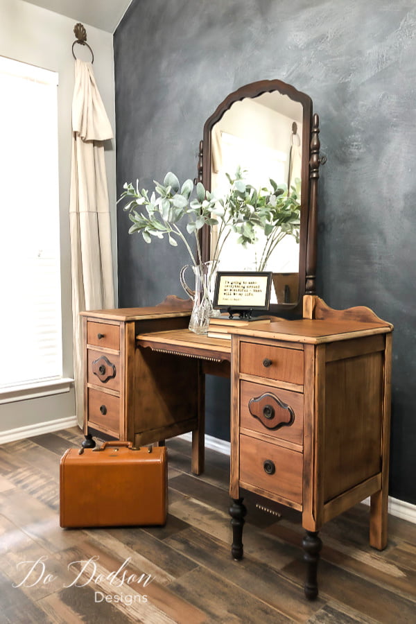 The natural beauty of raw wood furniture is a show stopper and a great way to add a modern element to antique furniture.