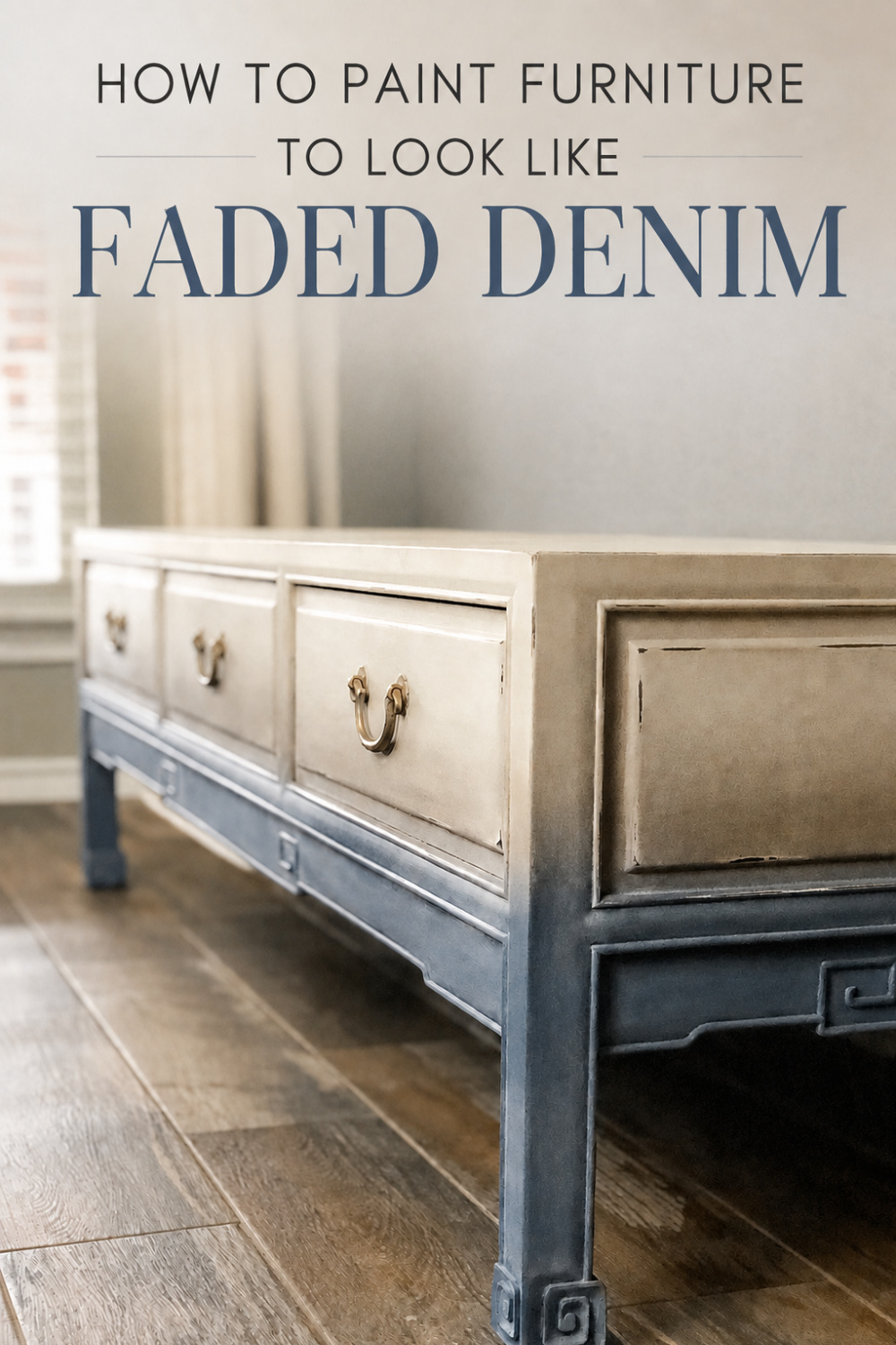 How to Paint Furniture to Look Like Faded Denim