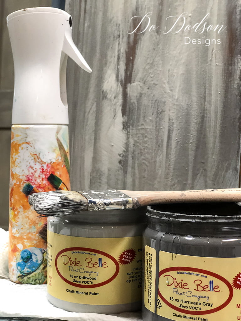 After painting the board for the wall coat hanger, I used a 50/50 mixture on vinegar and water to create an aged looked.