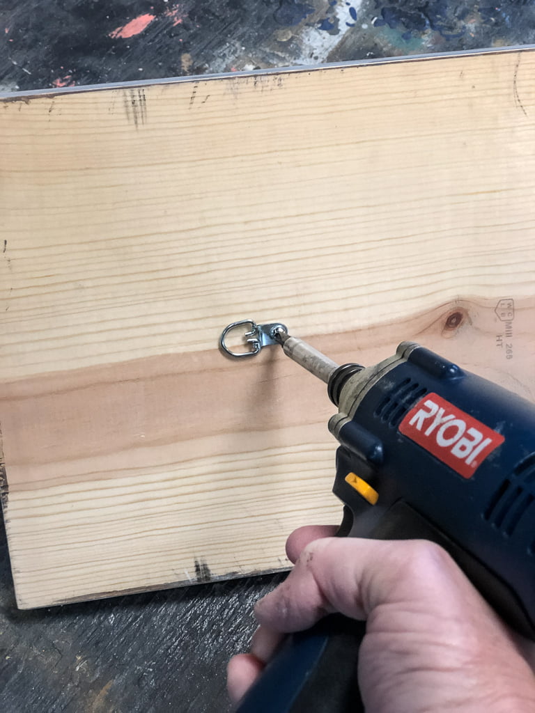 Using a D Ring picture hanger was the perfect choice for my one board wall coat hanger.